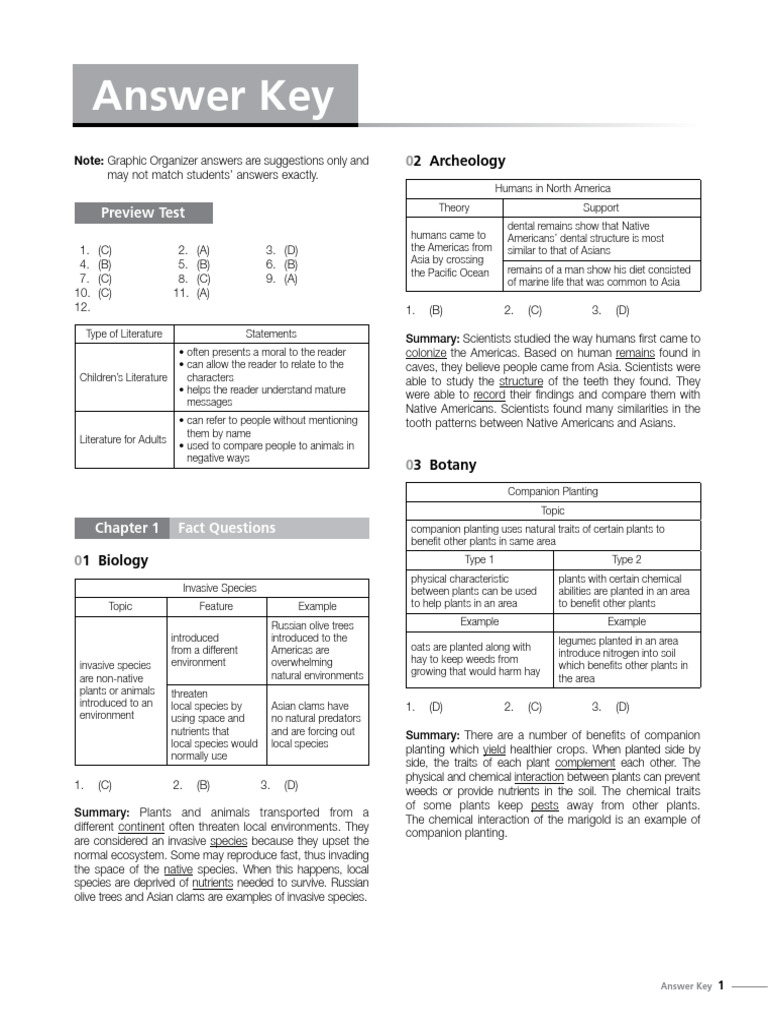 Answer Key: 2 Archeology | PDF