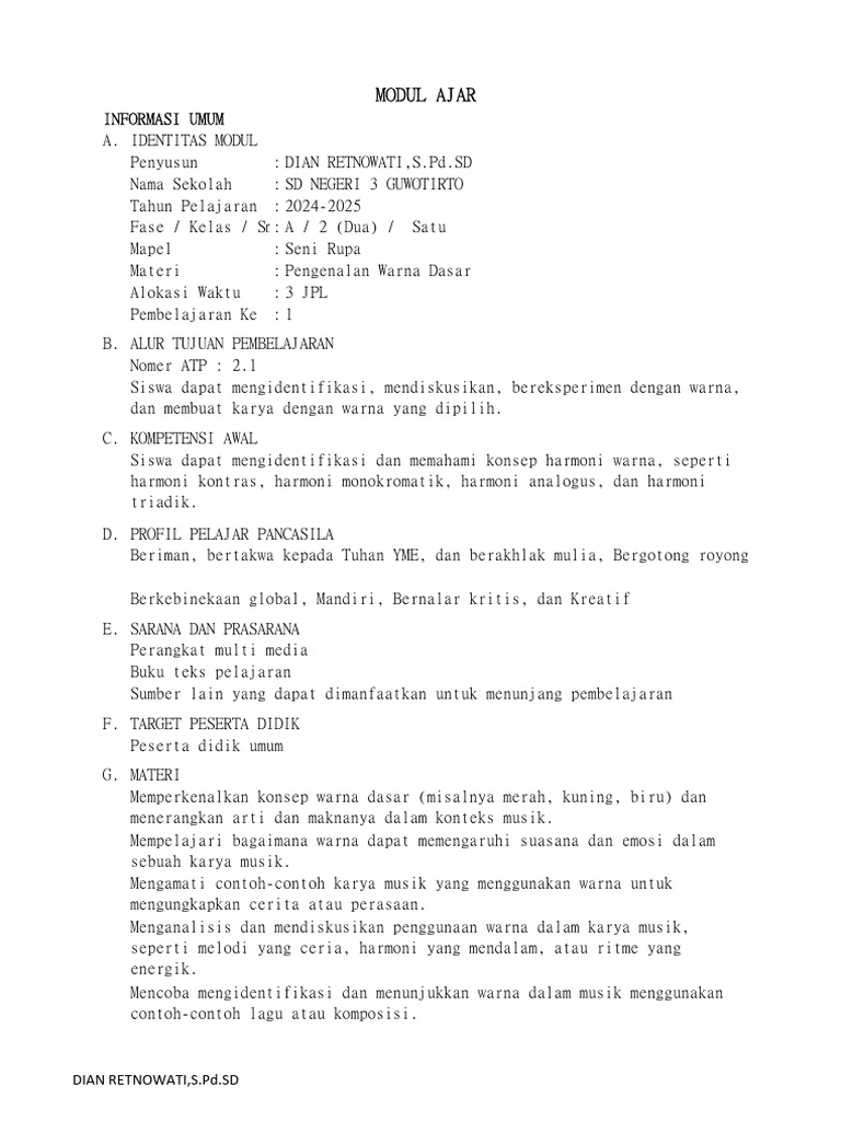 Modul Senru 1 KLS 2 | PDF