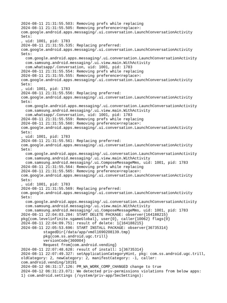 PM Debug Info | PDF