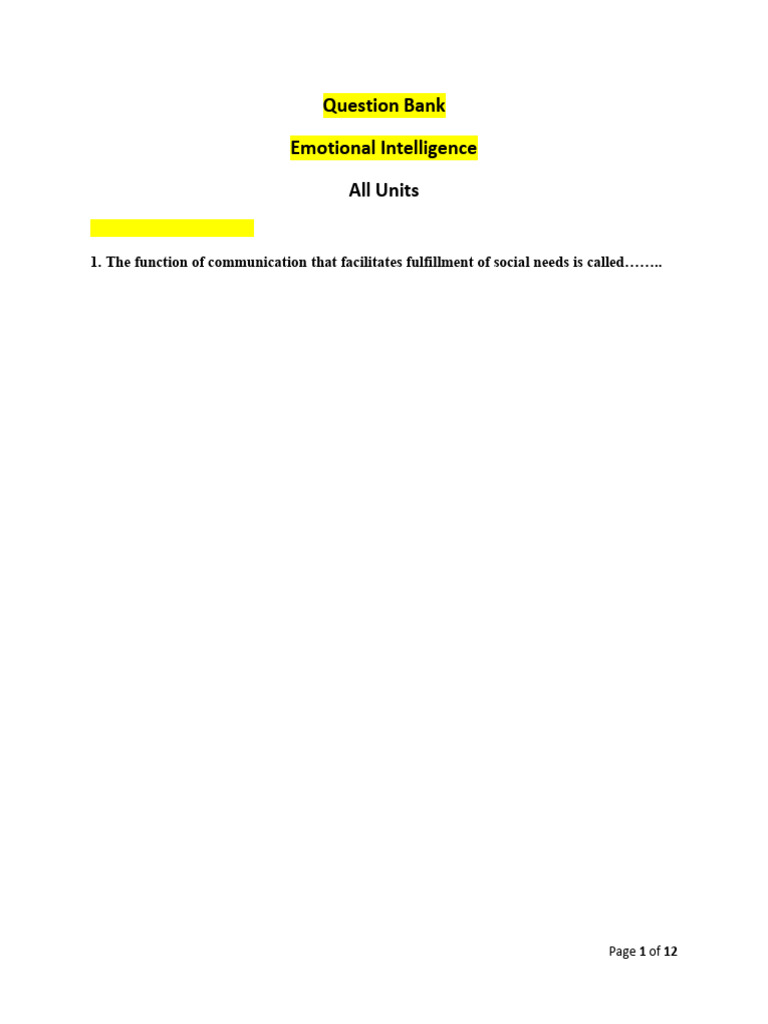 EI Question Bank | PDF