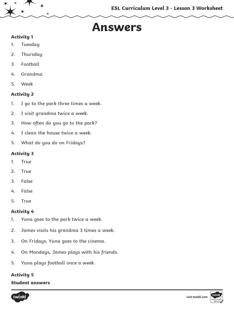 Lesson 3 - Level 3 Interactive Worksheet Answers | PDF