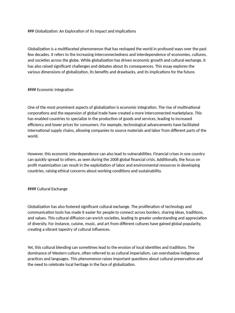 GLOBALIZATION | PDF
