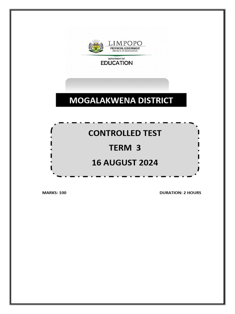 Term 3 Controlled Test 2024 | PDF