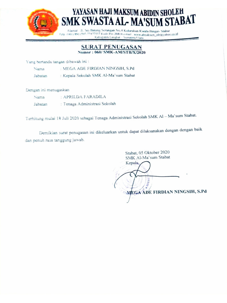 Contoh Sk Tenaga Administrasi Sekolah Pdf