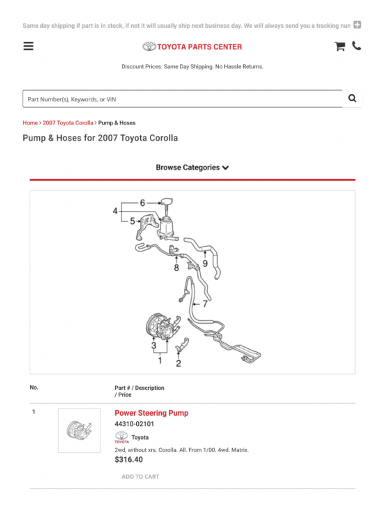 2007 Toyota Corolla Power Steering System | PDF