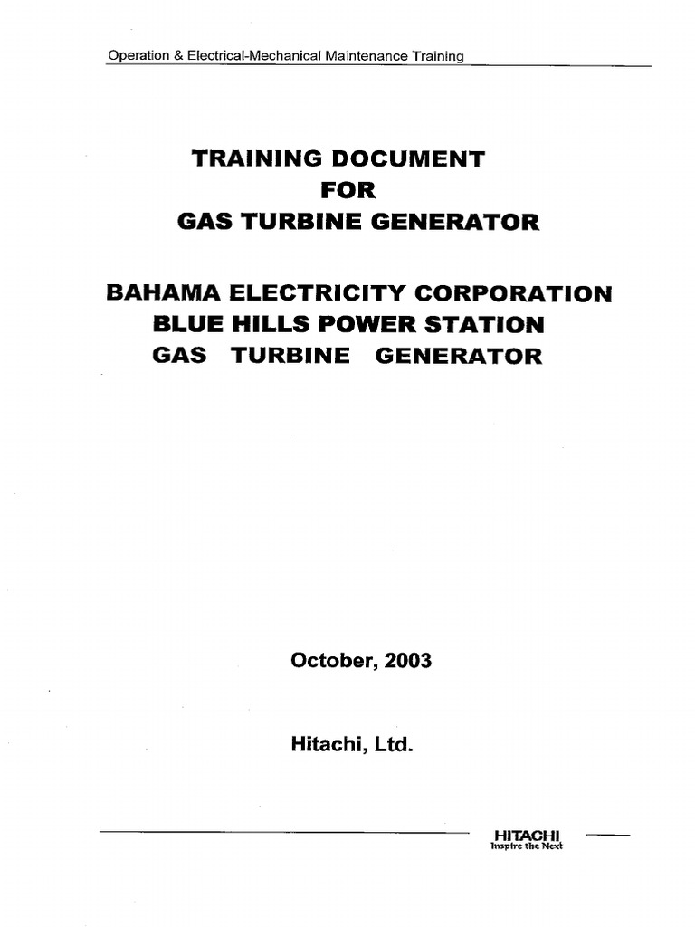 Training Document For Gas Turbine Generator Pdf