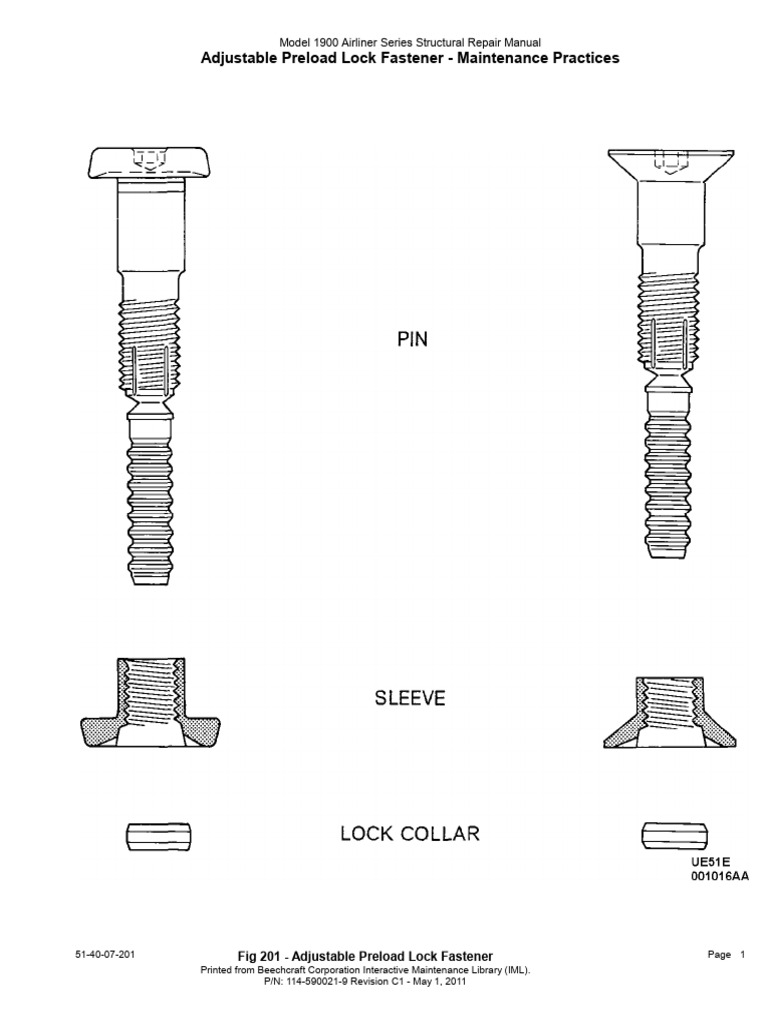 Adjustable Preload Lock Fastener - Maintenance Practices | PDF