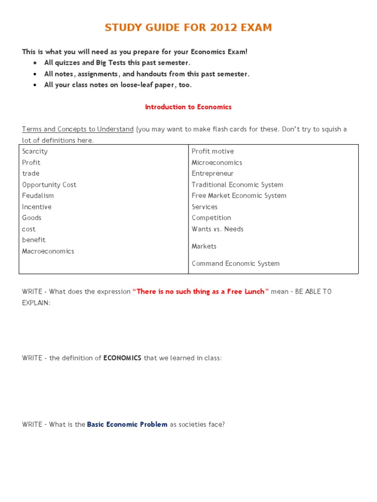 Exam Study Guide 2011-2012 | PDF | Taxes | Stocks