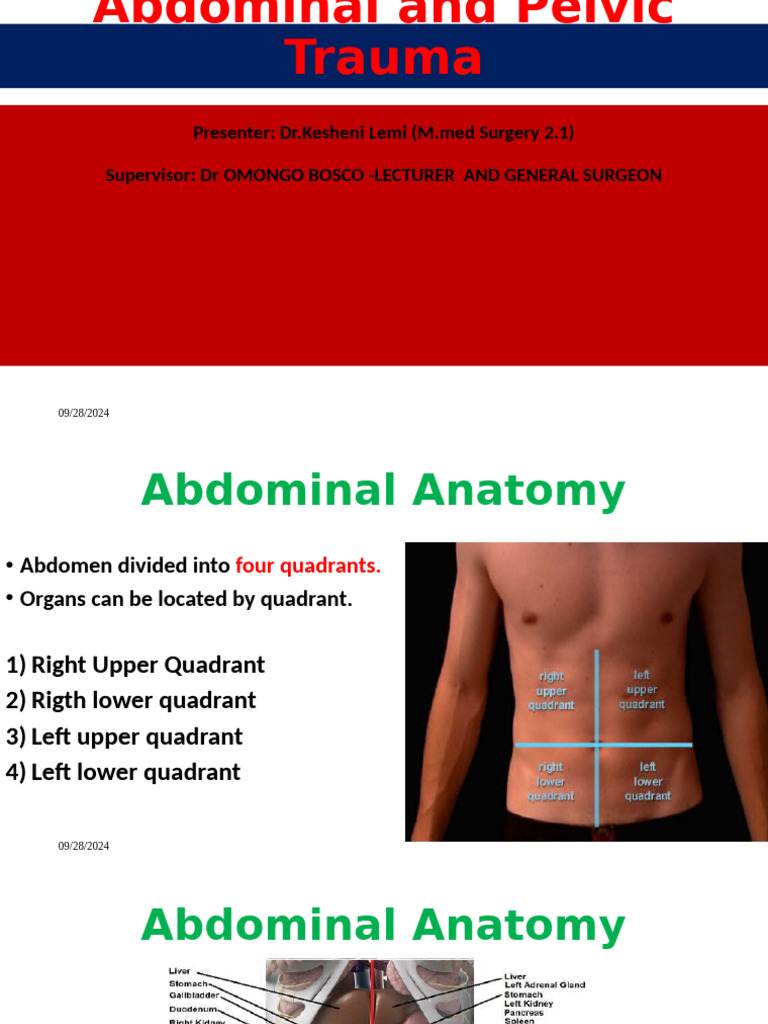Abdominal and Pelvic Trauma Overview | PDF | Abdomen | Pancreas