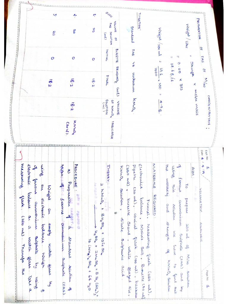 Chemistry Ex No 1 | PDF