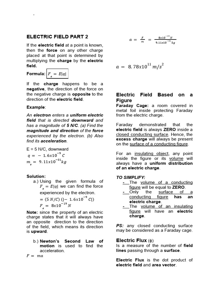 Electric Field Part 2 and Gauss's Law | PDF