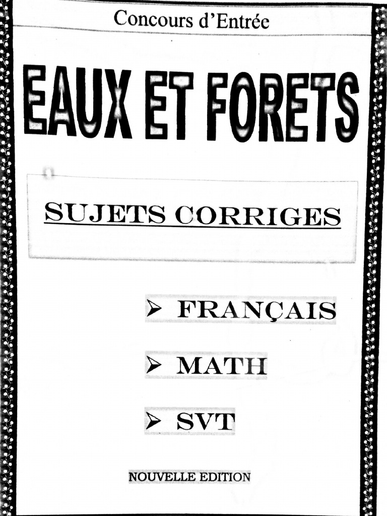 De Prepa Concours Eaux Et Forêt Pdf