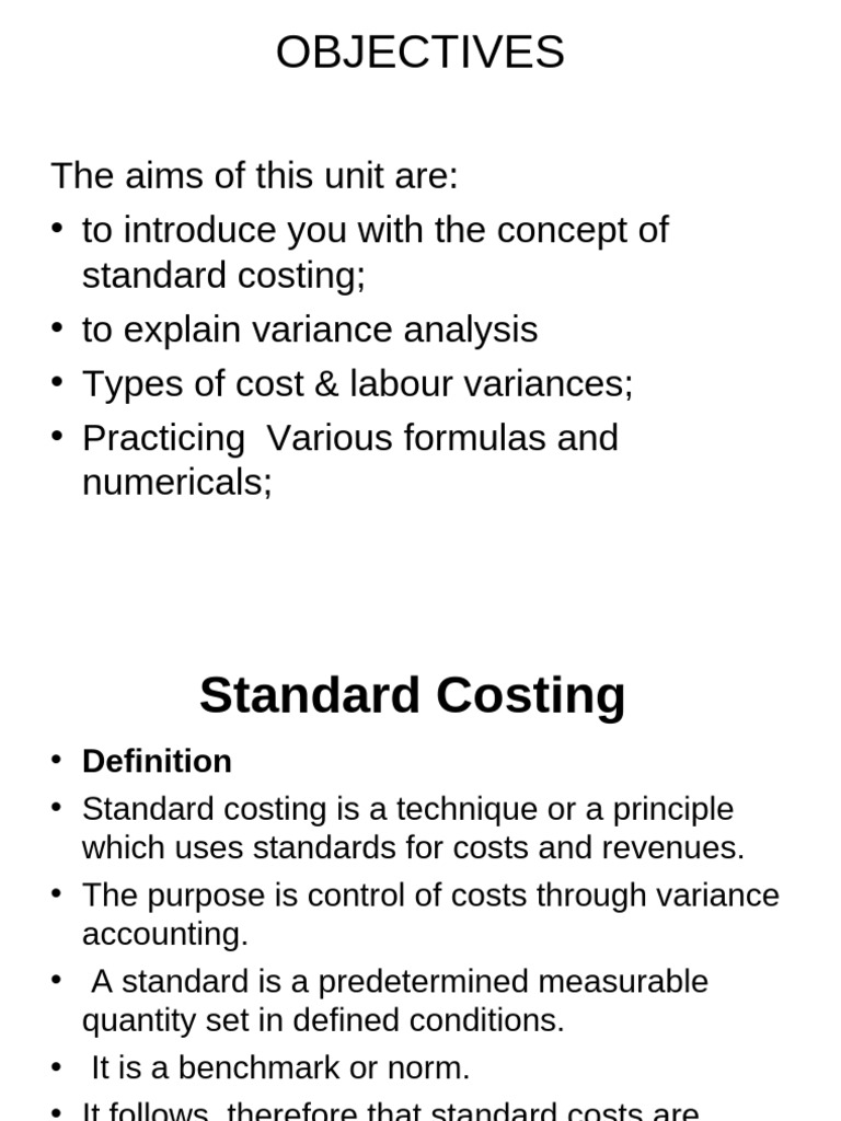 Standard costing pdf