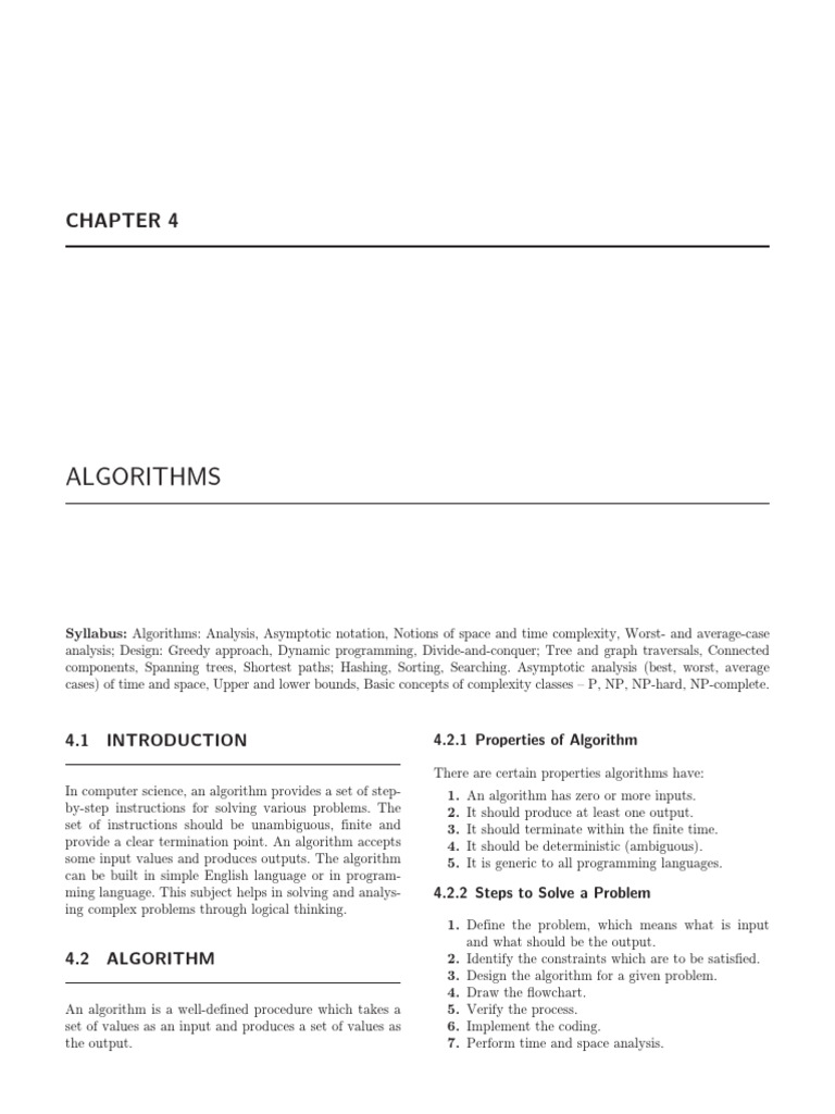 Algorithms: Syllabus | PDF