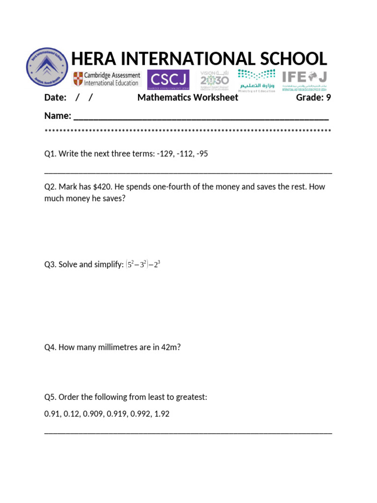 Mental Math (G9) | PDF