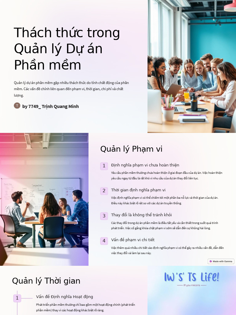 Thach Thuc Trong Quan Ly Du An Phan Mem | PDF