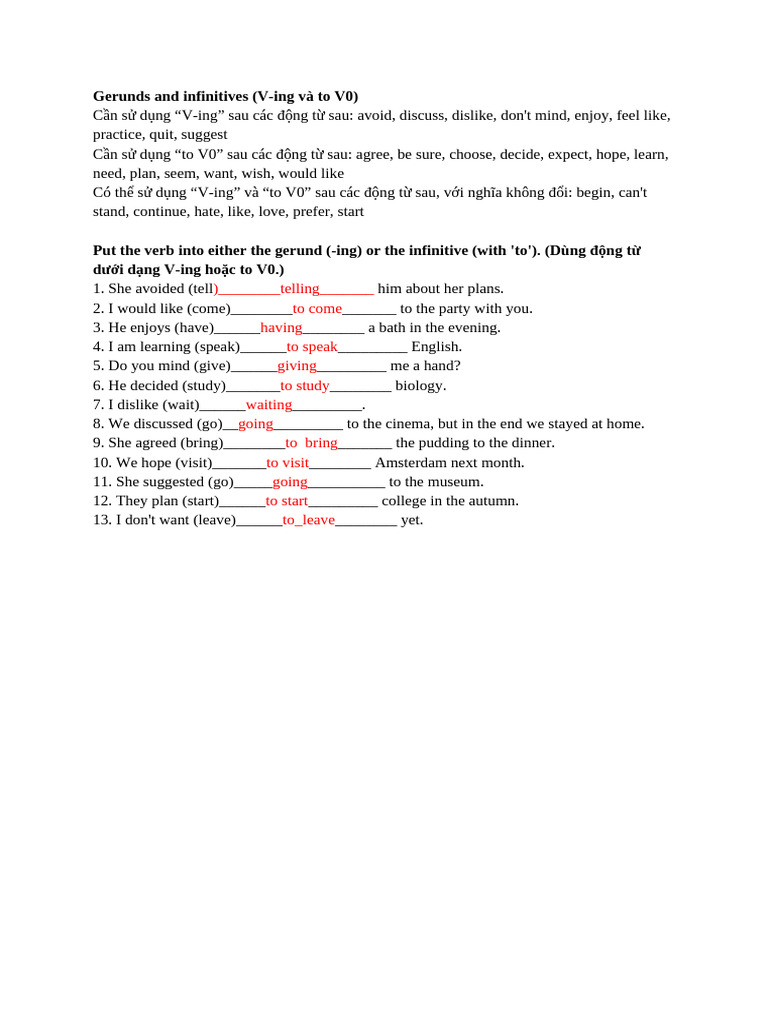 Grammar A Unit 7 - Gerunds and Infinitives | PDF