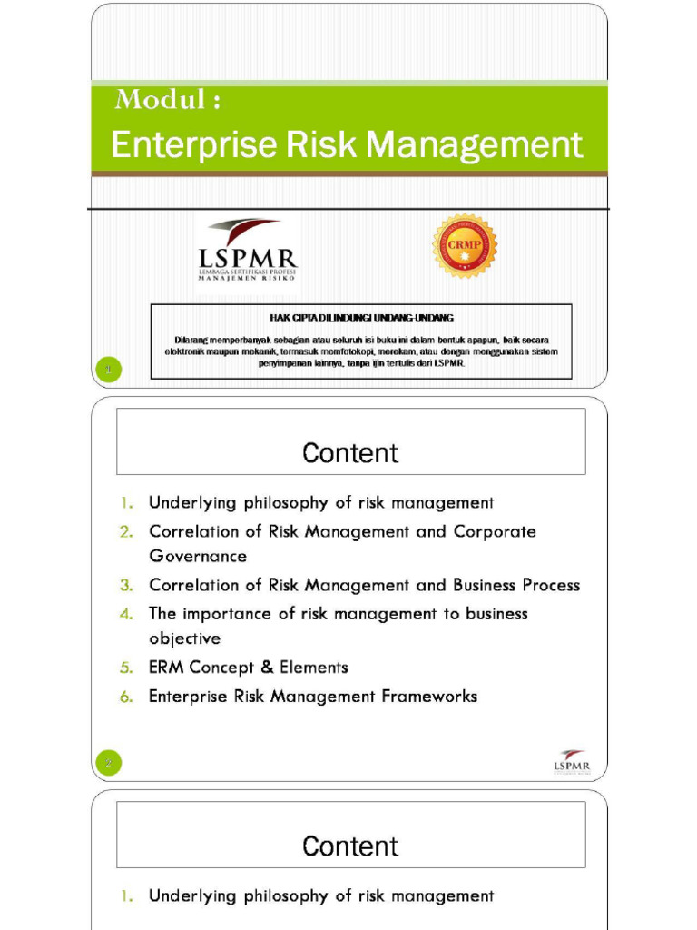Enterprises Risk Management (Final PDF | PDF