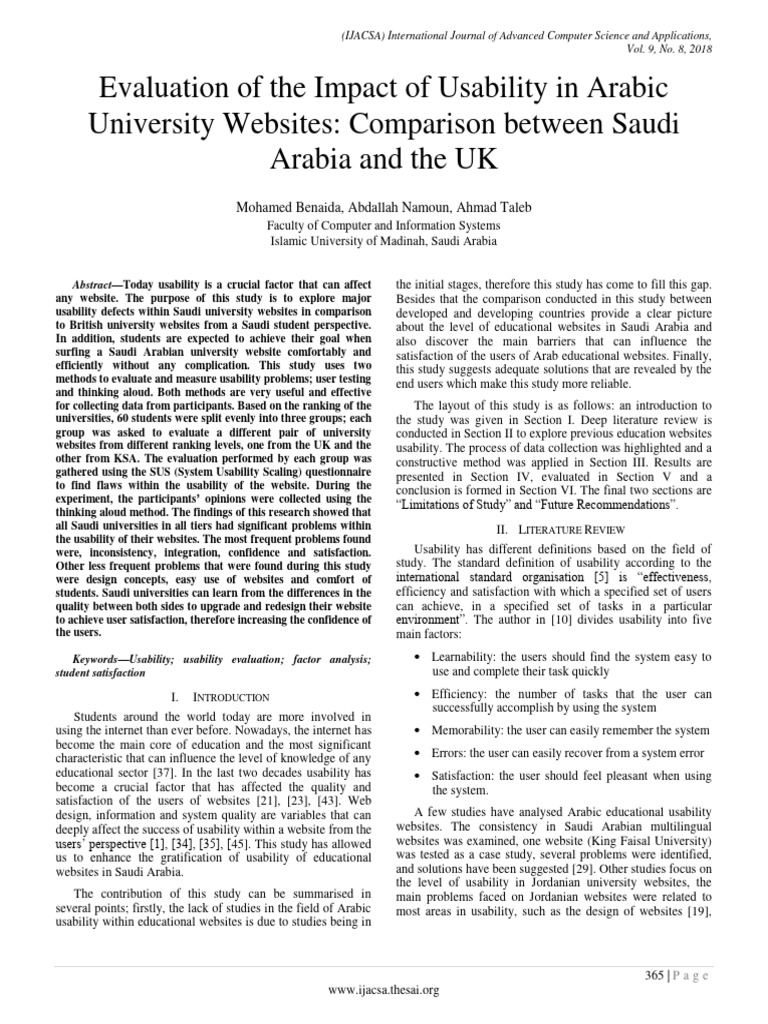 Evaluation of The Impact of Usability in | PDF