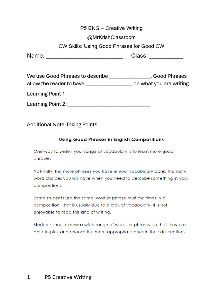CW Skills-Good Phrases | PDF