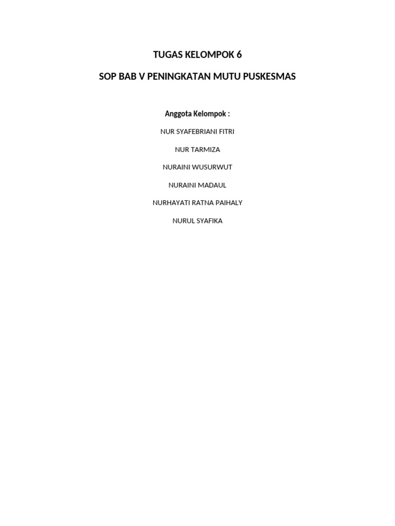 KLP 6 Sop Bab V | PDF