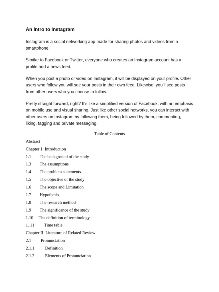 An Intro To Instagram Is | PDF