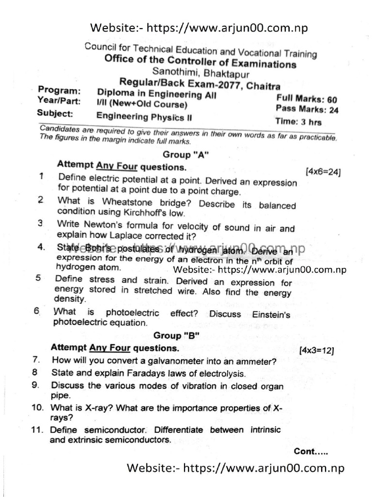 Engineering Physics Ii 2077 Pdf