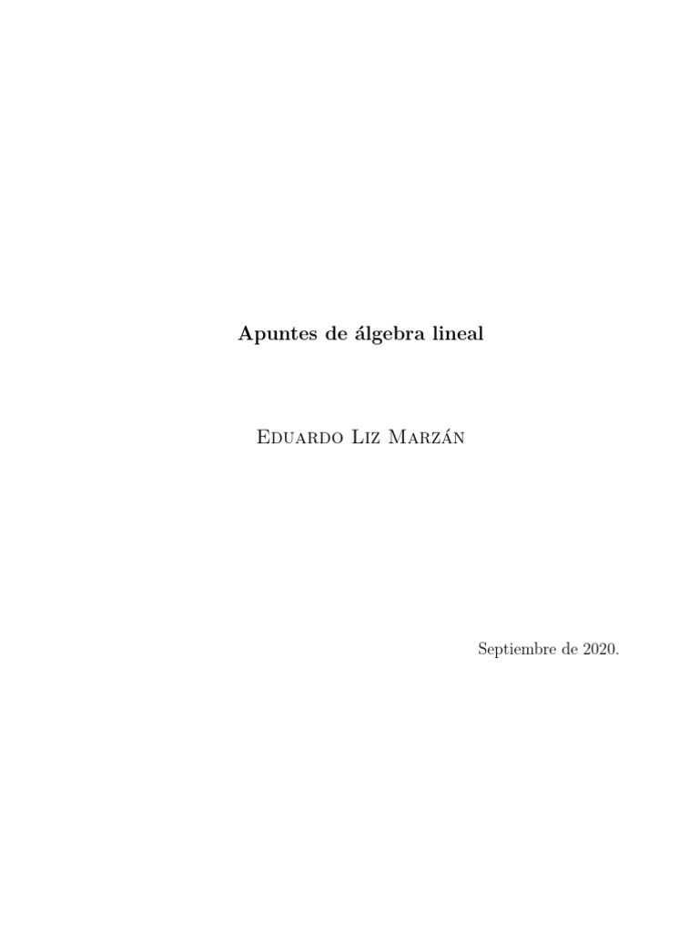 Apuntes Algebra Lineal 2020 Pdf
