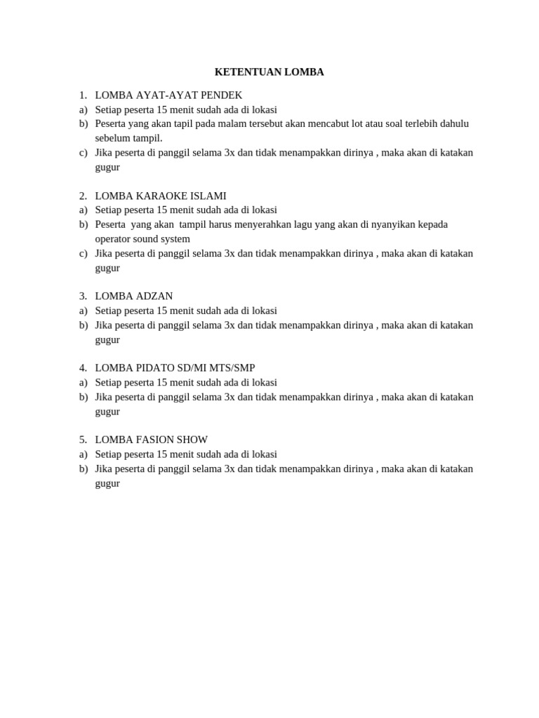 Ketentuan Lomba 120106 Pdf