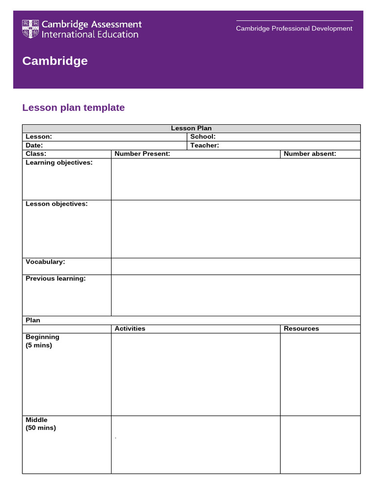 LessonPlan Template PMM PDF