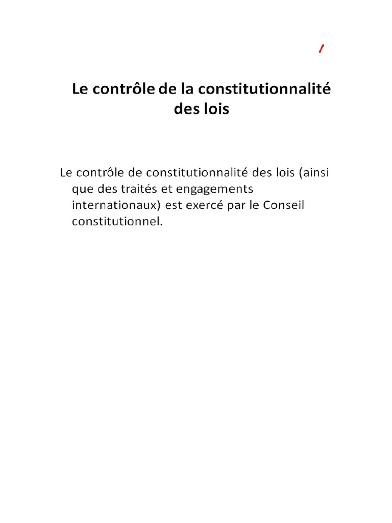 Le Contrôle de La Constitution Des Lois | PDF
