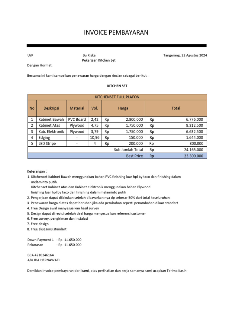Invoice - Bu Riska | PDF