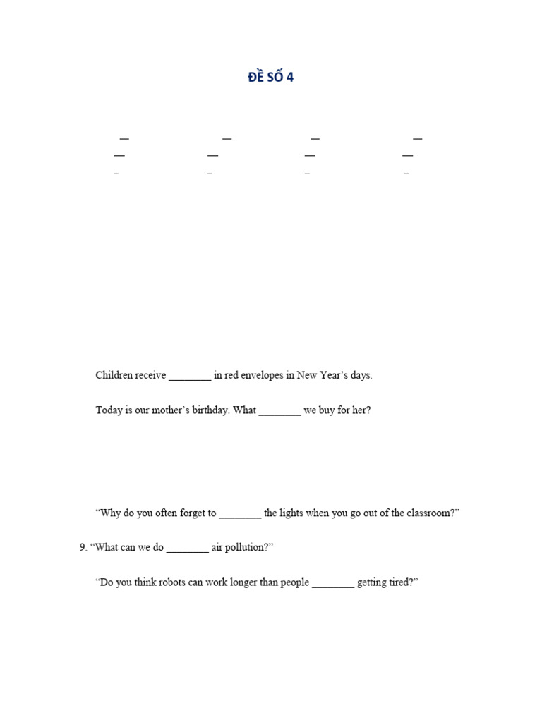 English Test 4 Grade 6 Pdf