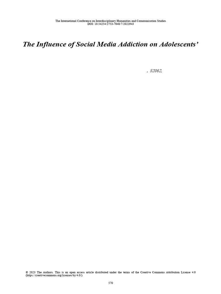 Social Media Addiction's Impact on Teens | PDF | Adolescence | Mental ...