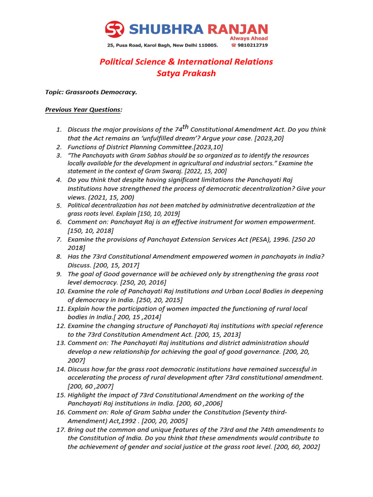 Grassroots Democracy Pdf