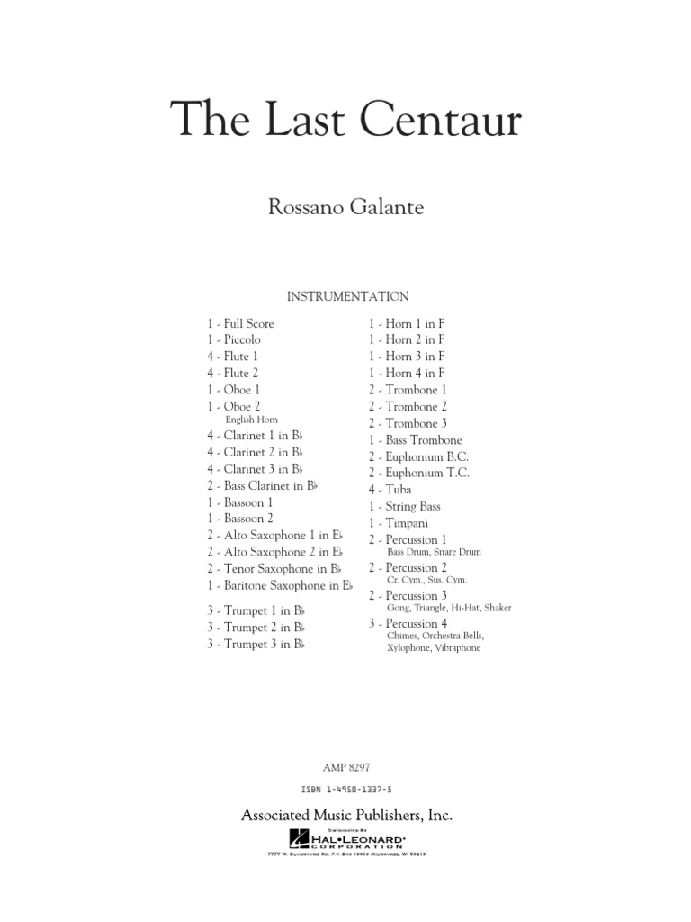 The Last Centaur by Rossano Galante (Original) 1 | PDF
