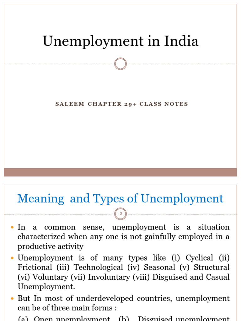 07 - Unemployment in India | PDF