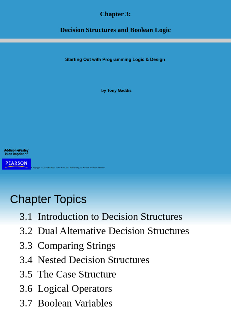 Week3 decision structures and boolean logic pdf