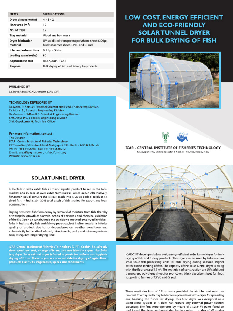 Brochure - Solar Tunnel Dryer | PDF