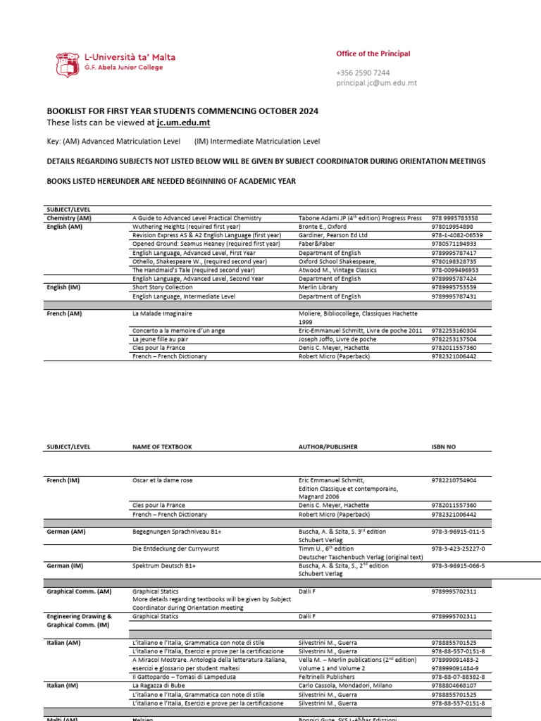Booklist 20241 Sept | PDF