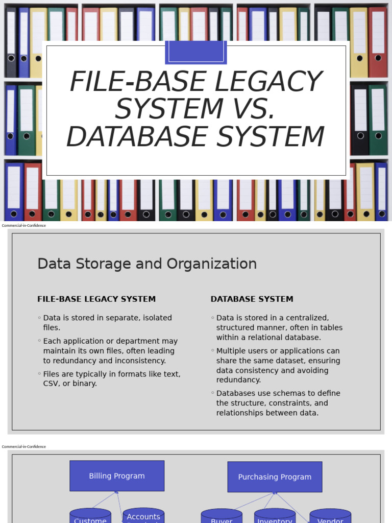 File-Base Legacy System Vs Database System | PDF