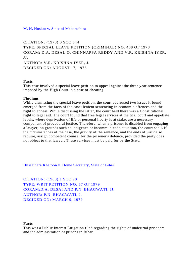 Famous Criminal Justice Cases