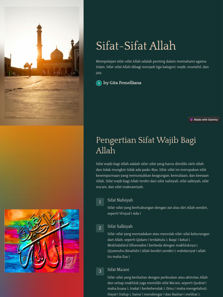Sifat Sifat Allah 1 | PDF
