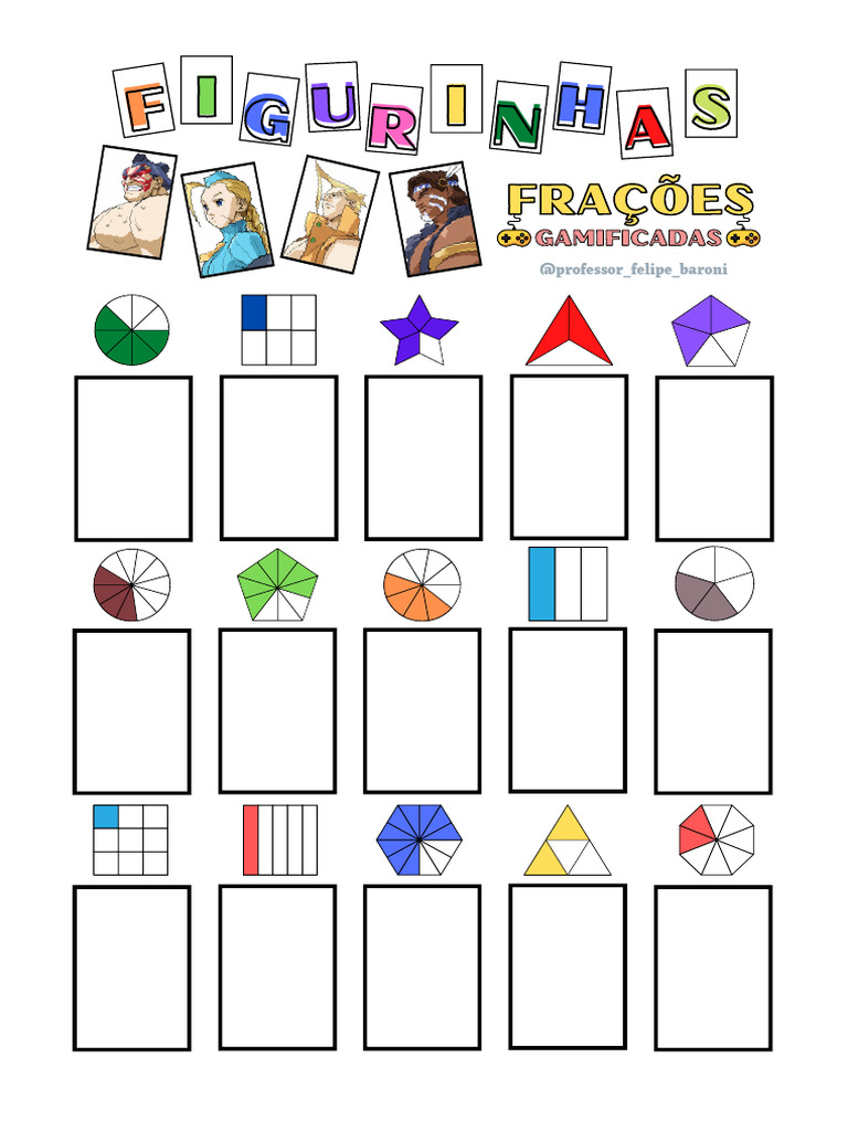 13 Figurinhas Da Representação de Frações Através de Desenho | PDF