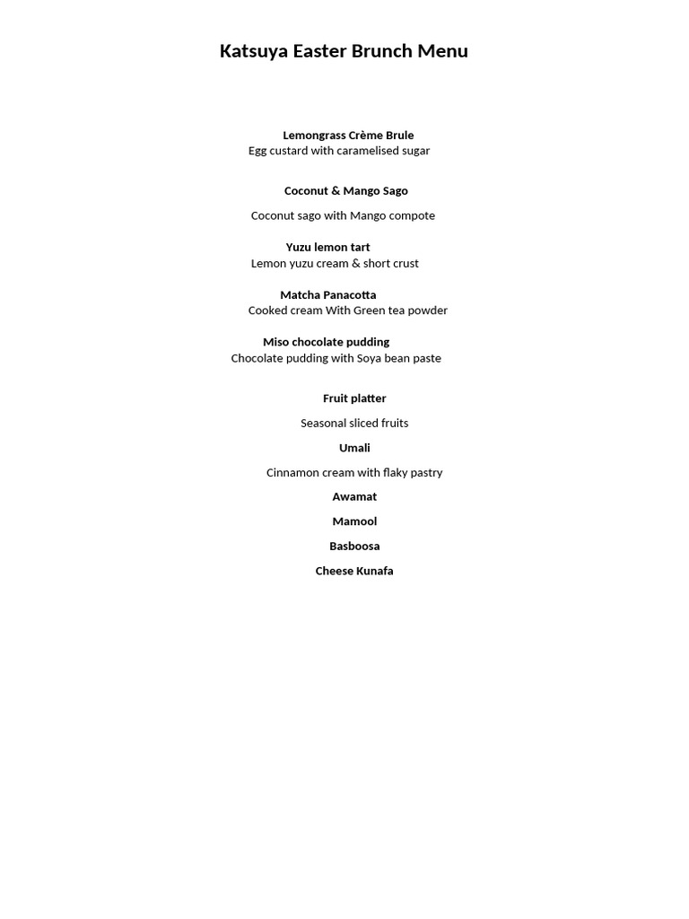 Brunch Menu | PDF