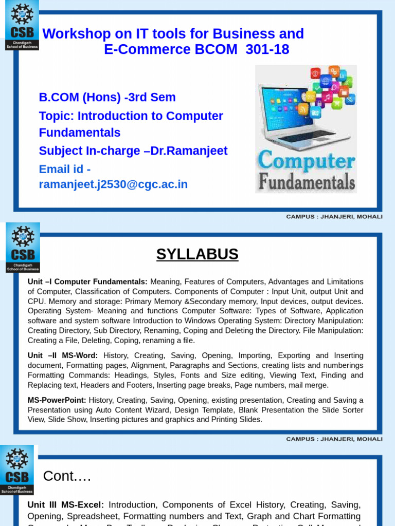 Fundamental of Computers - 1 | PDF