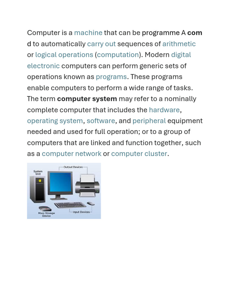 Machine Carry Out Arithmetic Logical Operations Computation Digital ...