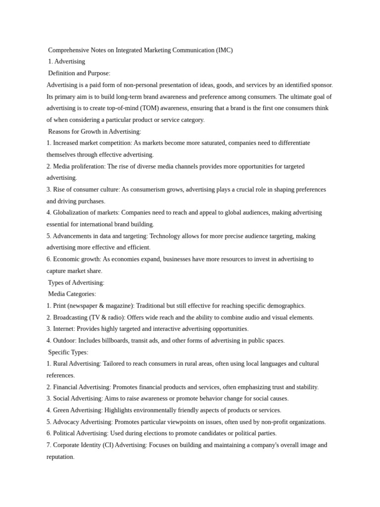 Imc detailed notes pdf