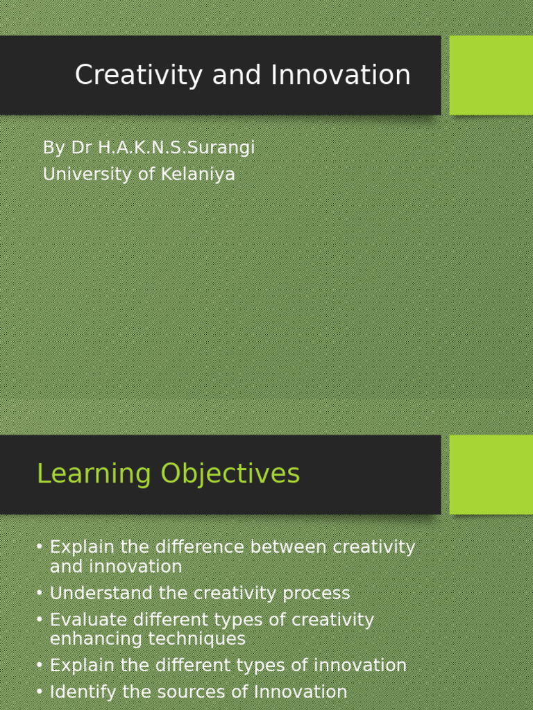Creativity and Innovation | PDF