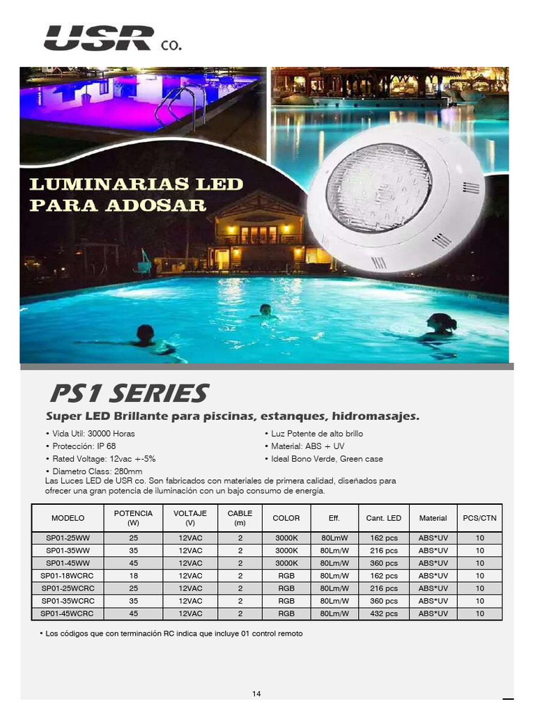 Pool - Lights Sp01 Series Led | PDF